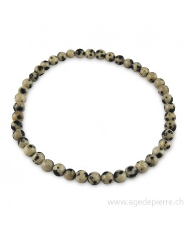 Jaspe dalmatien bracelet avec perles de 4mm
