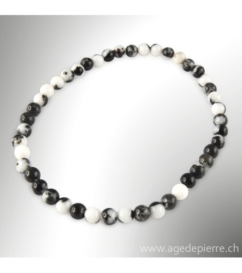 Marbre zèbre en bracelet avec perles de 4mm