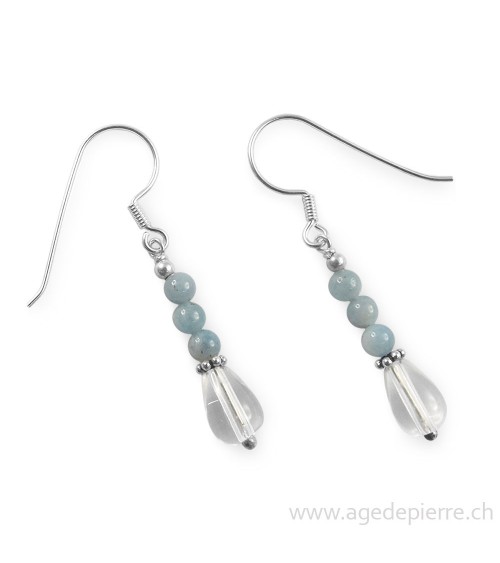 Aigue marine boucles d'oreilles