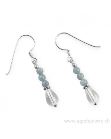 Aigue marine boucles d'oreilles