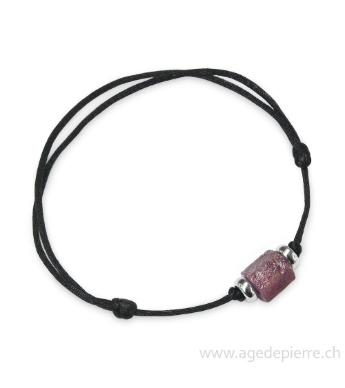 Bracelet avec rubis brut l'Âge de pierre Vevey