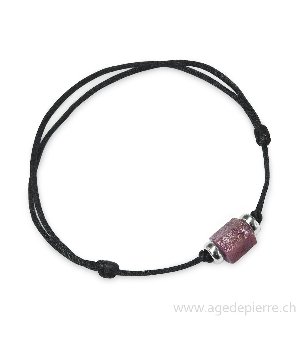 Bracelet avec rubis brut l'Âge de pierre Vevey