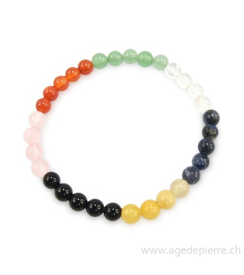 bracelet 7 chakras mélange de pierre