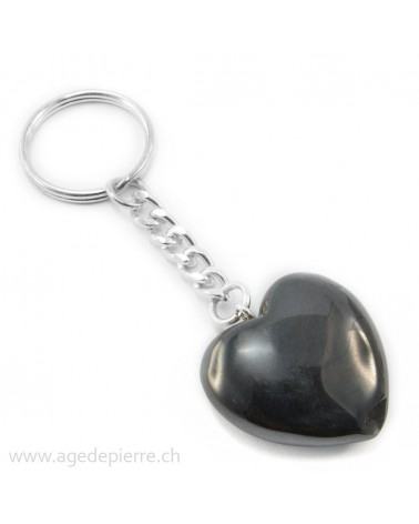 Porte-clé coeur en hématite