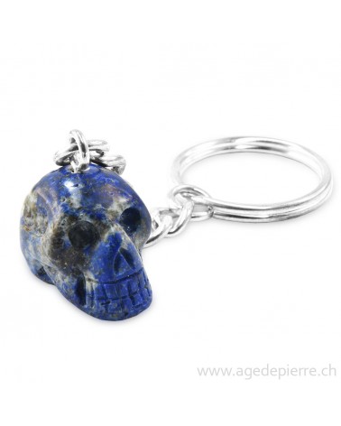 Lapis lazuli porte-clé crâne