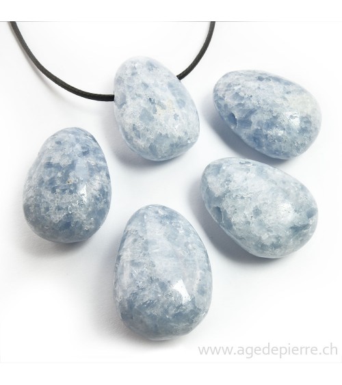 calcite bleue pendentif pierre percée