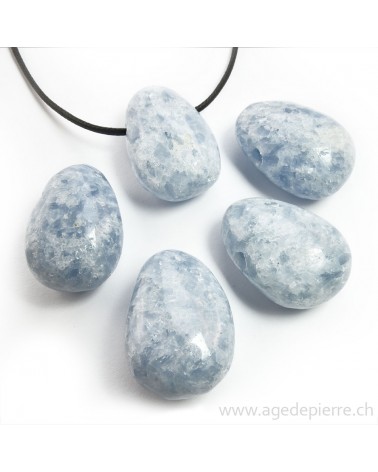calcite bleue pendentif pierre percée