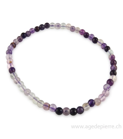 Fluorine violette bracelet avec perles de 4mm