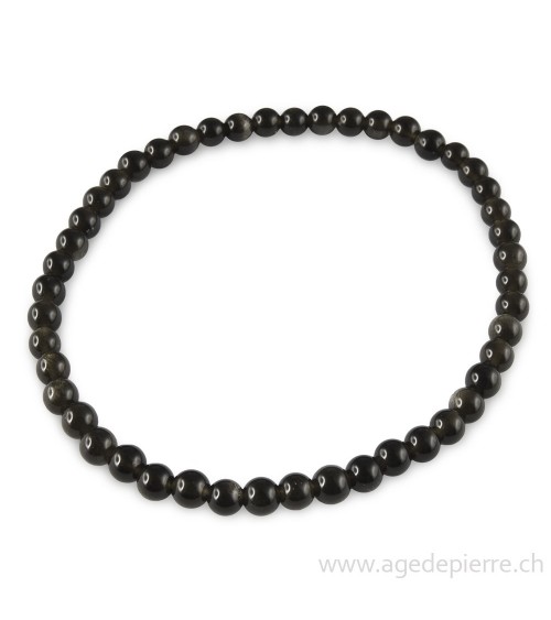 Obsidienne dorée bracelet avec perles de 4mm