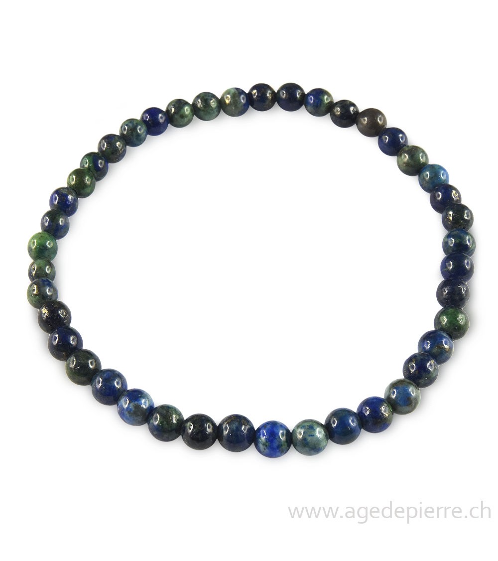 Bracelet en azurite avec perles de 4mm