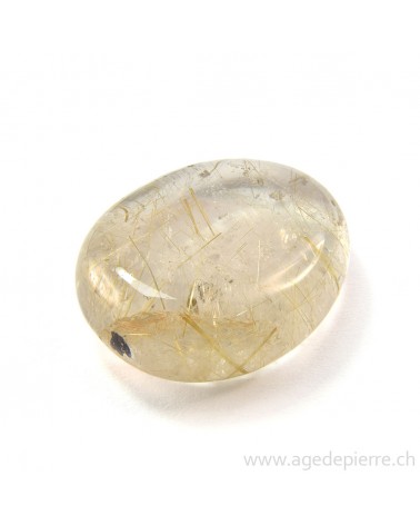 Quartz rutile petit galet plat l'Âge de pierre