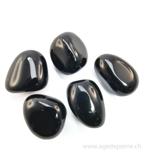 Obsidienne noire galet rond
