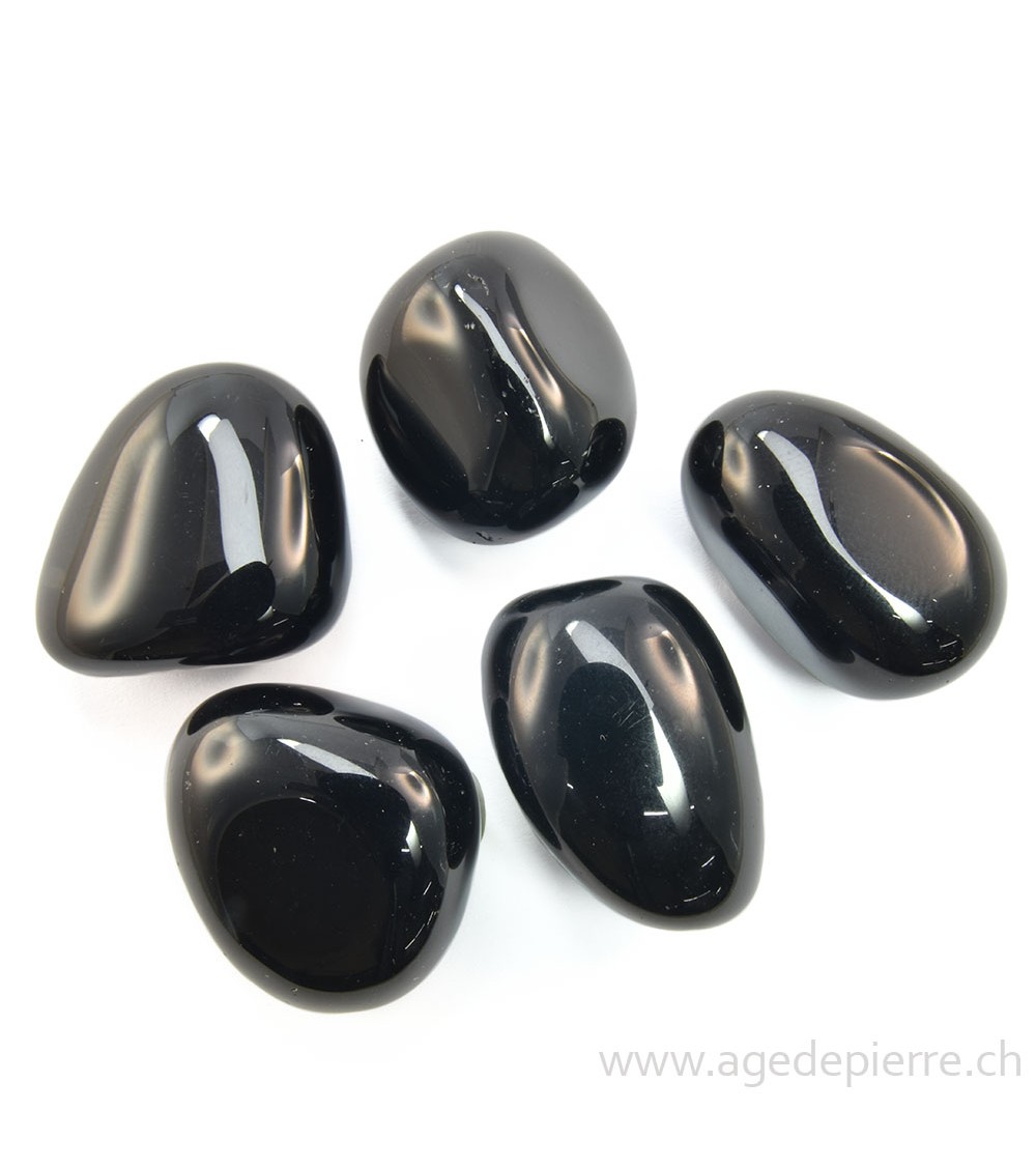 Obsidienne noire galet rond