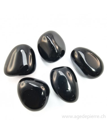 Obsidienne noire galet rond