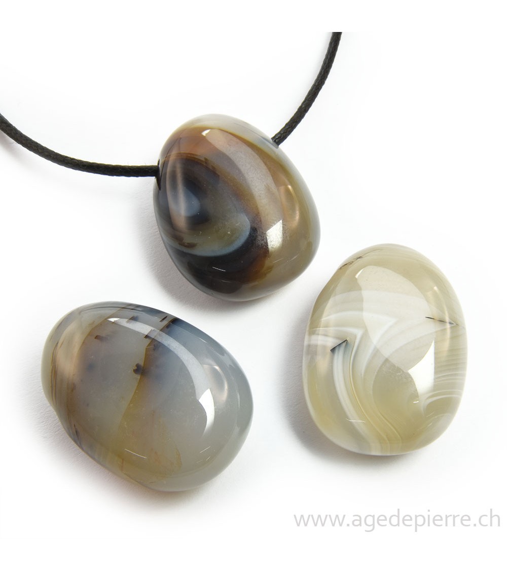 agate dendritique pendentif