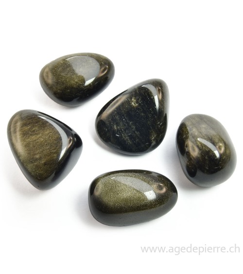 Obsidienne dorée galet rond