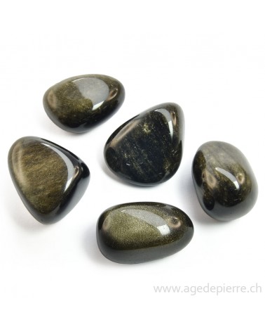 Obsidienne dorée galet rond