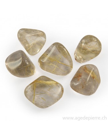 Quartz rutile galet l'Âge de pierre