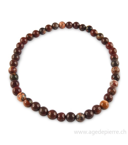 Jaspe brèche bracelet avec perles de 4mm