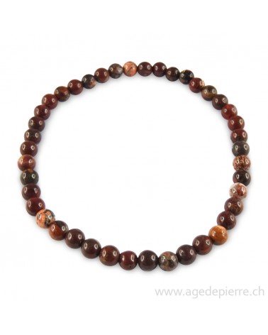 Jaspe brèche bracelet avec perles de 4mm