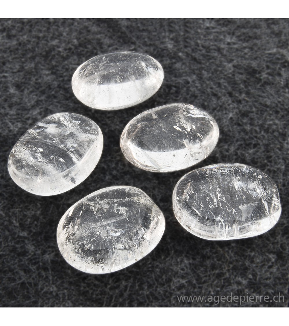 Cristal de roche mini galet plat
