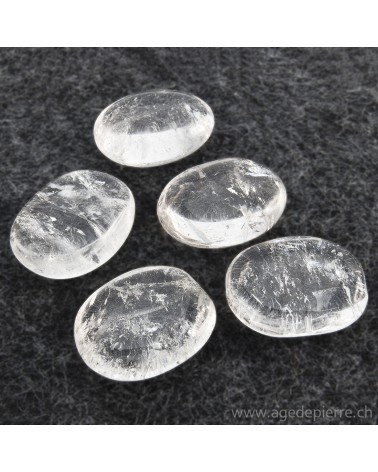 Cristal de roche mini galet plat