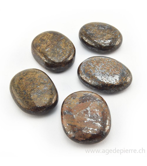 Bronzite en mini galet plat