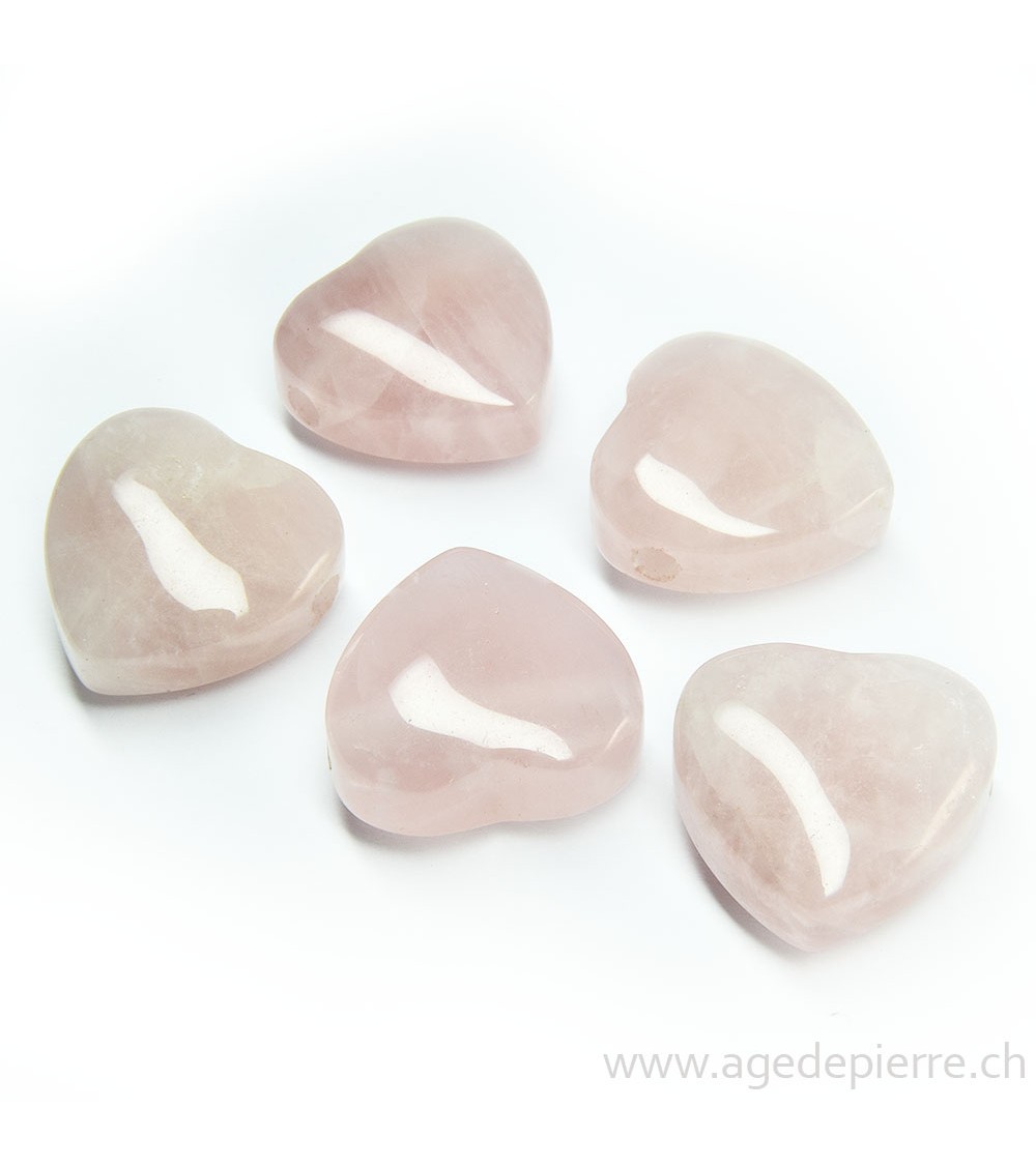 Pendentif coeur en quartz rose