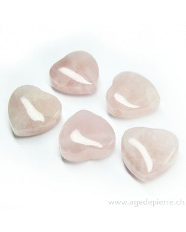Pendentif coeur en quartz rose