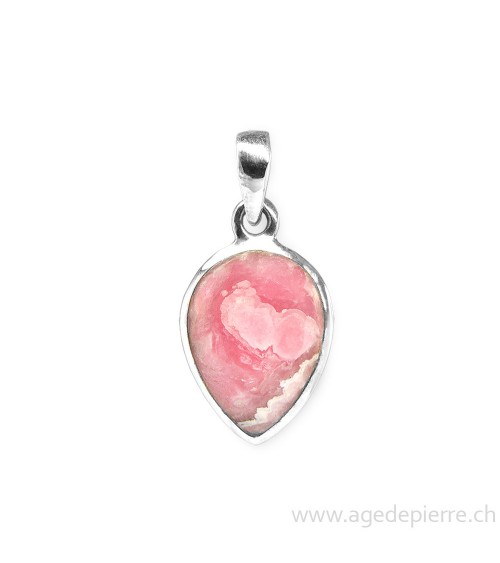 Pendentif en argent avec rhodocrosite