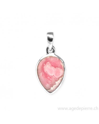 Pendentif en argent avec rhodocrosite