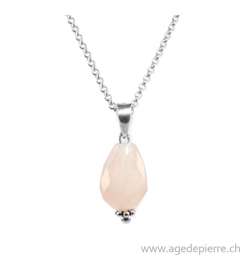 Pendentif en quartz rose L'Âge de pierre Vevey