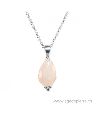 Pendentif en quartz rose L'Âge de pierre Vevey