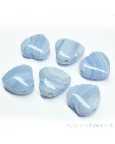 Agate blue lace coeur percé