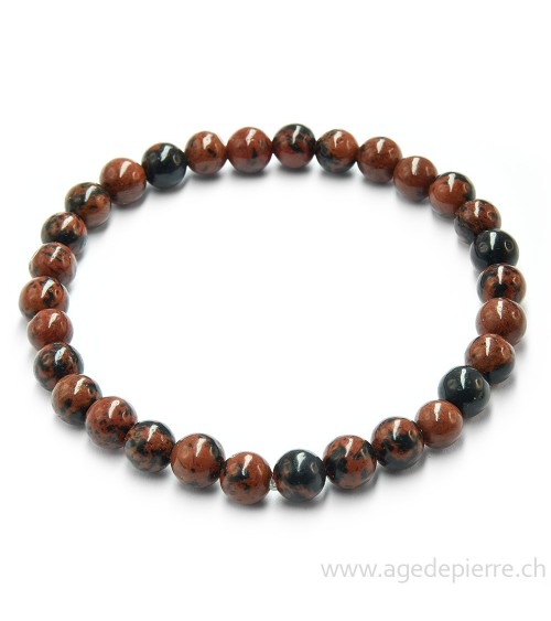 Obsidienne acajou bracelet avec perles de 6mm