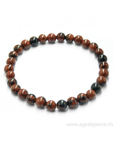 Obsidienne acajou bracelet avec perles de 6mm