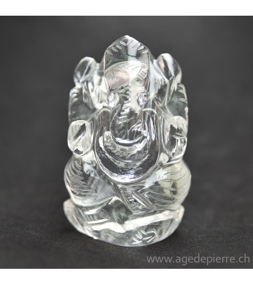 Ganesh en cristal de roche