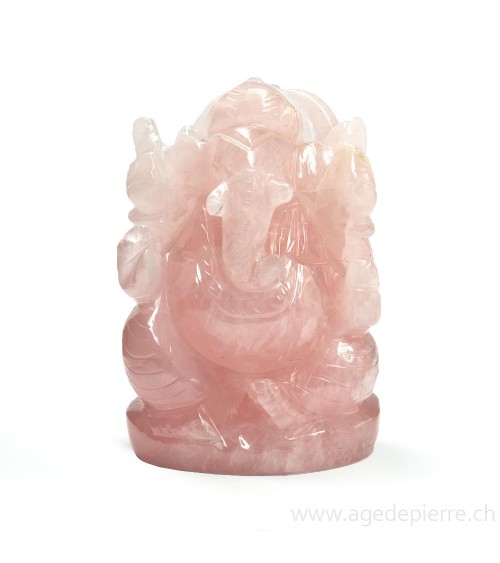 Ganesh en quartz rose