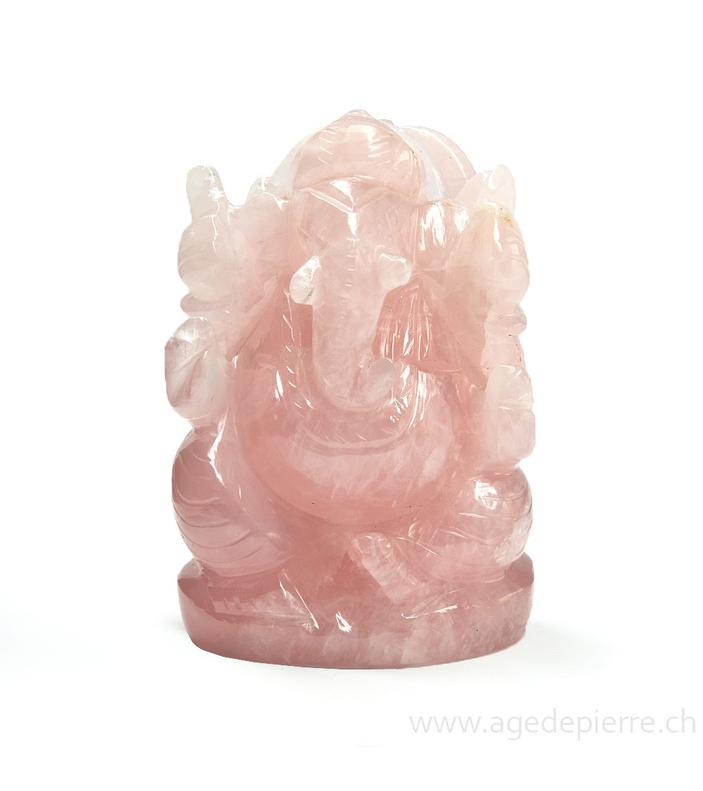 Ganesh en quartz rose