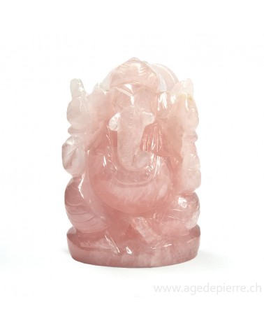 Ganesh en quartz rose