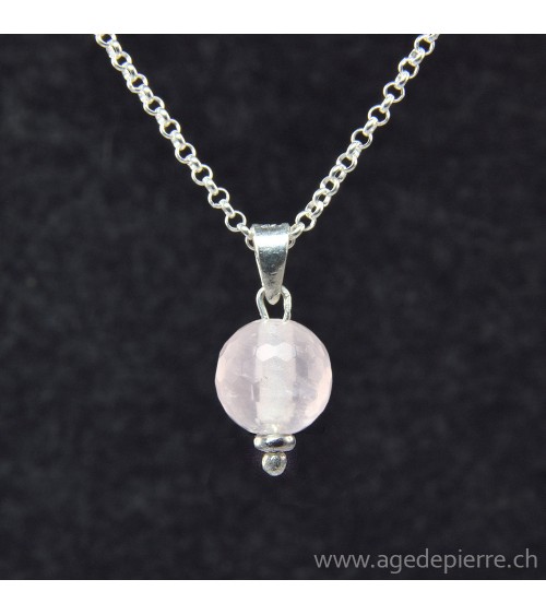 Pendentif en quartz rose l'âge de pierre Vevey