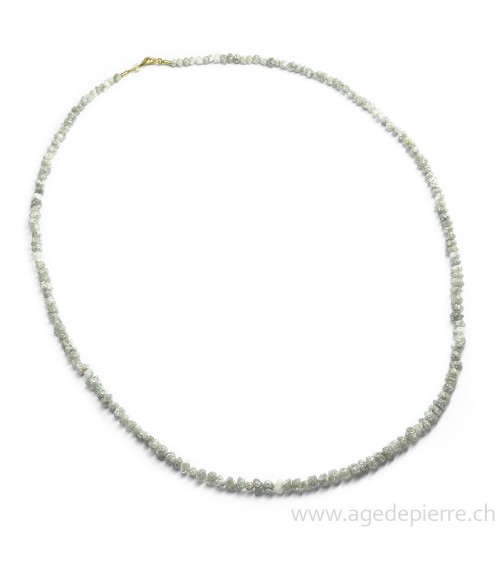 Collier en diamants bruts avec fermoir en or jaune 750