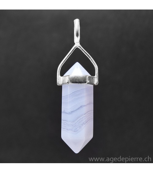 Pendentif agate blue lace