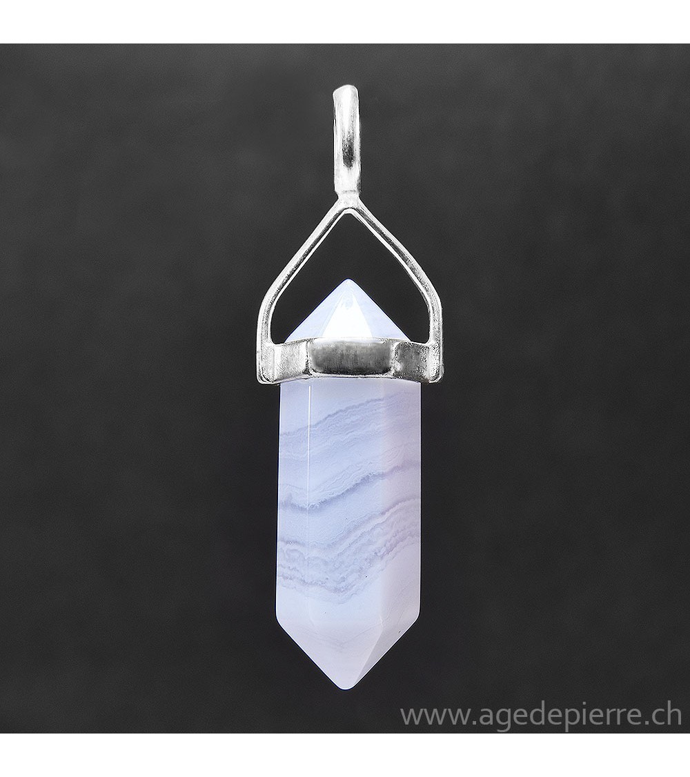 Pendentif agate blue lace