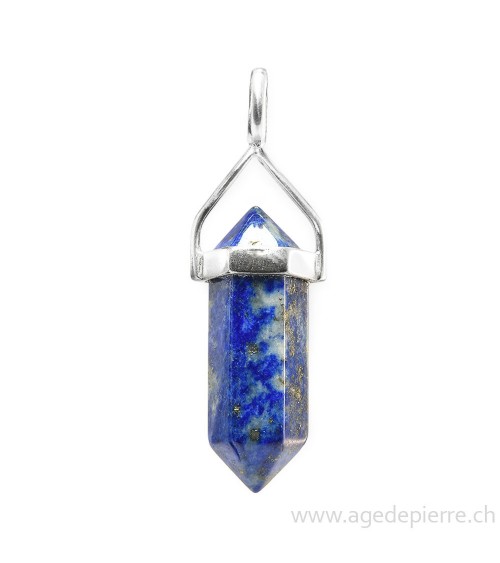 Lapis lazuli pointe petit en pendentif monté en argent