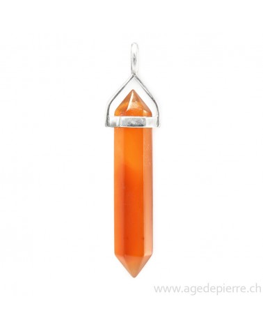 Pendentif pointe en cornaline avec argent 925
