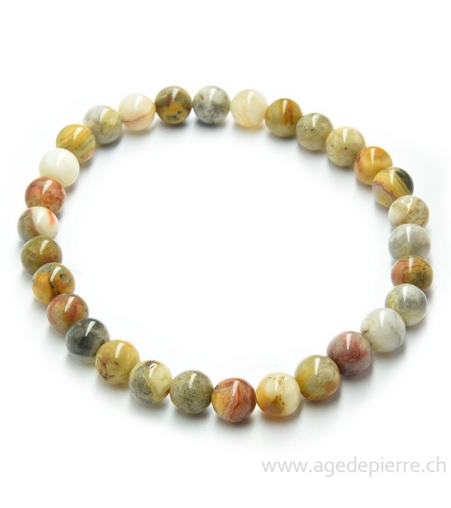 Agate crazylace bracelet avec perles de 6mm