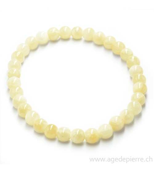 Aragonite jaune bracelet avec perles de 6mm
