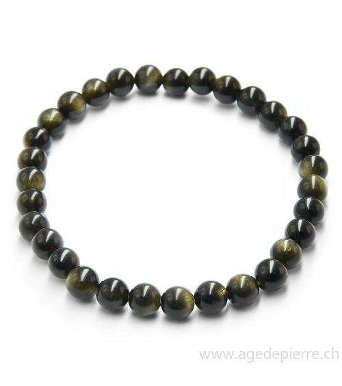 Obsidienne dorée bracelet avec perles de 6mm