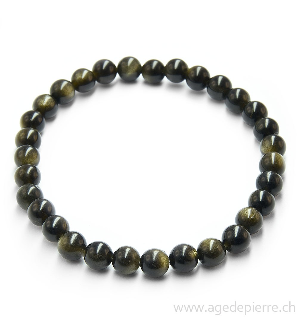 Obsidienne dorée bracelet avec perles de 6mm